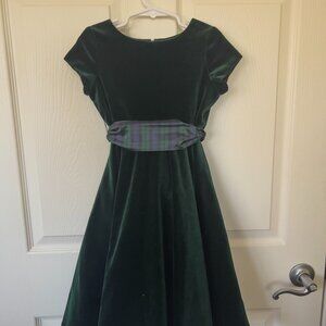 Crewcuts Green Velvet Dress w Sash